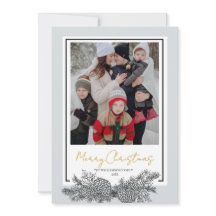 Gold Gray Black Modern Elegant Photo Christmas