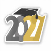 Gold Gray Class of 2027 Graduation シール (正面)