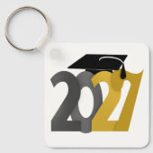 Gold Gray Class of 2027 Photo Graduation キーホルダー (正面)