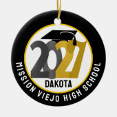 Gold Gray Class of 2027 Photo Graduation セラミックオーナメント (正面)