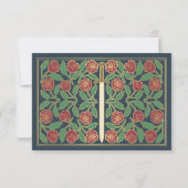 Gold Gray Medieval Floral Sword Wedding RSVP (裏面)