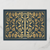 Gold Gray Medieval Sword Wedding RSVP 箔招待状 (裏面)