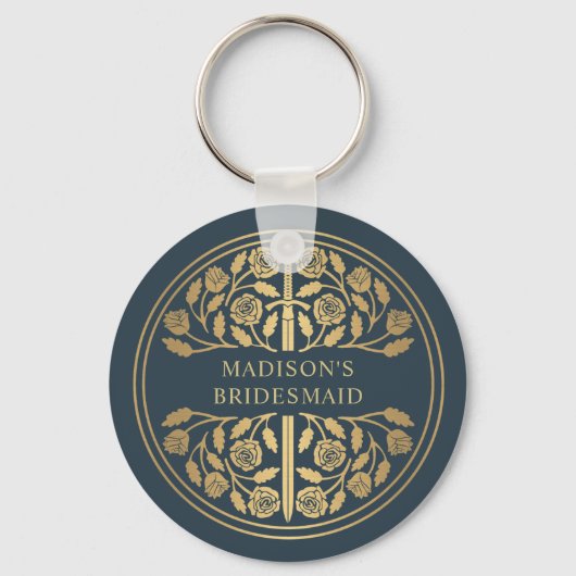 Gold Gray Sword Bridesmaid Royal Wedding Gift キーホルダー (正面)