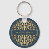 Gold Gray Sword Bridesmaid Royal Wedding Gift キーホルダー (裏面)