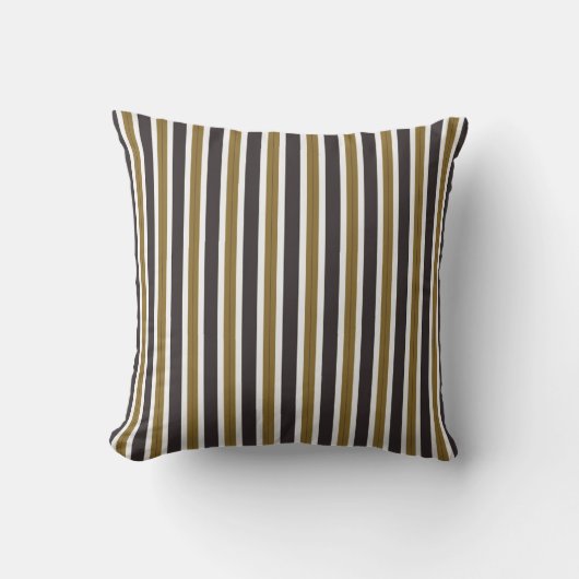 gold, gray thunder and white stripes クッション (正面)