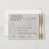 Gold & Gray Wedding RSVP (正面)