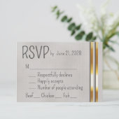 Gold & Gray Wedding RSVP (スタンド正面)