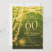 Gold Green | サプライズ60歳の誕生日パーティー 招待状 (正面)