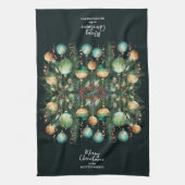 Gold Green Christmas Ornaments キッチンタオル (縦)