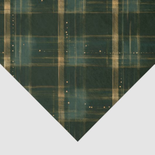 Gold Green Christmas Plaid  薄葉紙 (詳細)