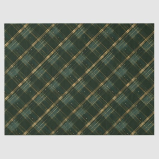 Gold Green Christmas Plaid  薄葉紙 (正面)