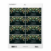 Gold Green Christmas Tree Ornaments ラベル (フルシート)