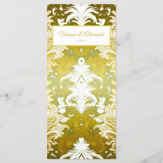 Gold Green Damask Wedding メニュー (裏面)