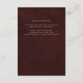 Gold green elegant wedding guest information エンクロージャーカード (裏面)