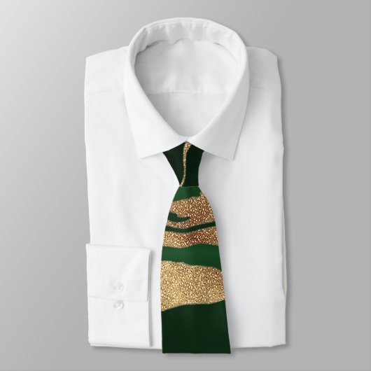 Gold Green Marble Abstract Painting ネクタイ (タイ)