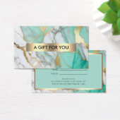 Gold Green Marble Elegant Gift Certificate (デスク)
