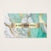 Gold Green Marble Elegant Gift Certificate (正面)