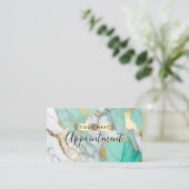 Gold Green Marble Makeup Artist 予約カード (スタンド正面)