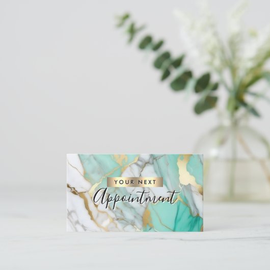 Gold Green Marble Makeup Artist 予約カード (スタンド正面)