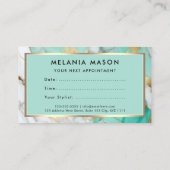 Gold Green Marble Makeup Artist 予約カード (裏面)