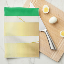 Gold & Green Marble Stripe キッチンタオル
