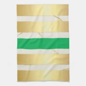 Gold & Green Marble Stripe キッチンタオル (縦)