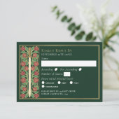 Gold Green Medieval Floral Sword Wedding RSVP (スタンド正面)