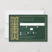 Gold Green Medieval Sword Wedding RSVP (正面)