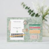 Gold Green Pattern Christmas Ticket Gift Voucher (スタンド正面)