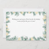Gold Green White Modern Botanical Photo Christmas シーズンカード (裏面)