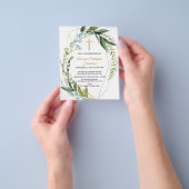 Gold & Greenery/BUDGET/Baptism Invitation. チラシ (手)