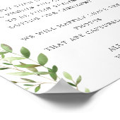 Gold Greenery Unplugged Wedding Sign ポスター (角)