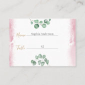 Gold Greenery Watercolor Charity Donation  プレイスカード (裏面)