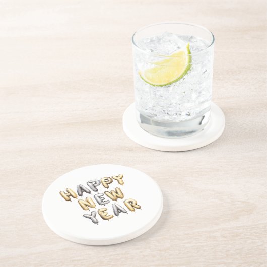 Gold Grey Happy New Year コースター (側面)