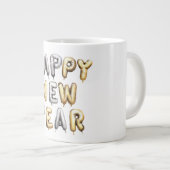Gold Grey Happy New Year ジャンボコーヒーマグカップ (正面右)