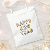 Gold Grey Happy New Year フェイバーバッグ (クリップ留めされた状態)