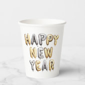 Gold Grey Happy New Year 紙コップ (正面)