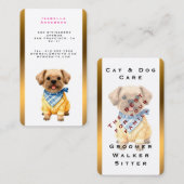 Gold Grooming Dog Personalized Elegant Collection 名刺 (正面/裏面)
