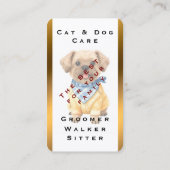 Gold Grooming Dog Personalized Elegant Collection 名刺 (裏面)