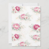 Gold Halo Garden Peonies & Orchids Bridal Shower 招待状 (裏面)