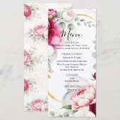 Gold Halo Garden Peonies & Orchids Floral Wedding  メニュー (正面/裏面)