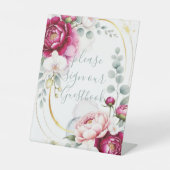 Gold Halo Garden Peonies & Orchids Floral Wedding  台座サイン (正面)