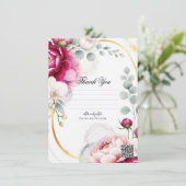 Gold Halo Garden Peonies & Orchids Floral Wedding  招待状 (スタンド正面)