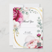 Gold Halo Garden Peonies & Orchids Floral Wedding  招待状 (正面)