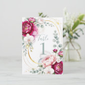 Gold Halo Garden Peonies & Orchids Floral Wedding  招待状 (スタンド正面)