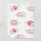 Gold Halo Garden Peonies & Orchids Floral Wedding  招待状 (裏面)