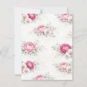 Gold Halo Garden Peonies & Orchids Floral Wedding  招待状 (裏面)