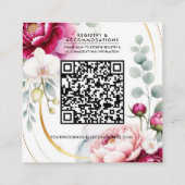 Gold Halo Garden Peonies & Orchids Wedding Details スクエア名刺 (裏面)