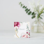 Gold Halo Garden Peonies & Orchids Wedding Details スクエア名刺 (スタンド正面)