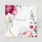 Gold Halo Garden Peonies & Orchids Wedding Details スクエア名刺 (正面)